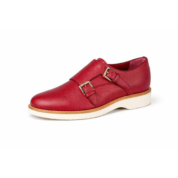 Santoni Shoes - Santoni Made In Italy Red Leather Double Monk Strap Shoe US 5 / EU 35 NWB $900